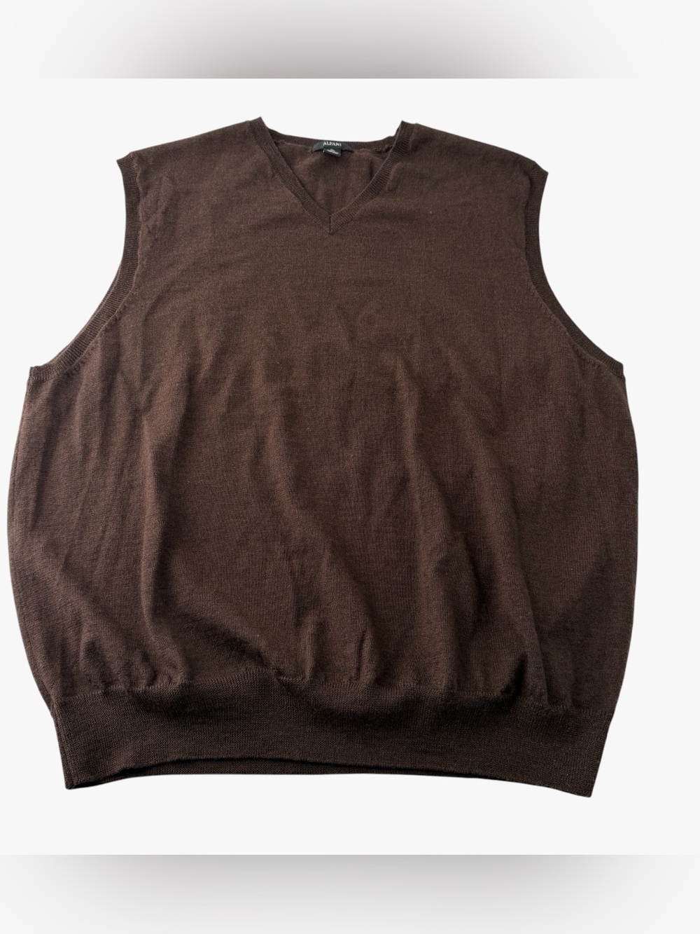 Alfani Men’s XL 100% Merino Wool V-Neck Sweater Vest Autumn Dark Academia Preppy